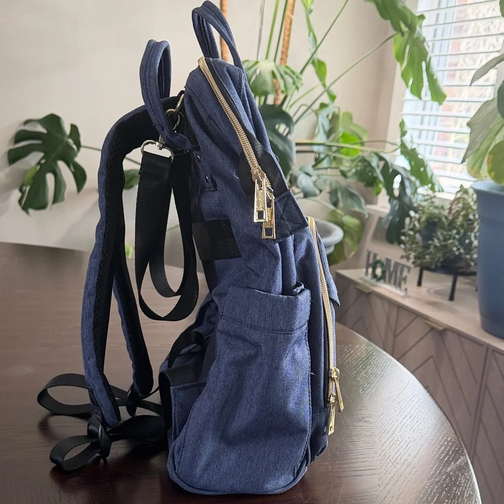 Cosyland Diaper Bag Backpack Blue Baby Bag Changing Pad Multi Pocket Travel